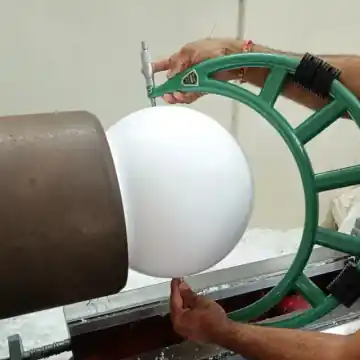 Custom PTFE ball diameter inspection at HEMSUN ENGG. INDUSTRIES